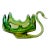 1970s Murano Green Slag Glass Swan Bowl For Sale
