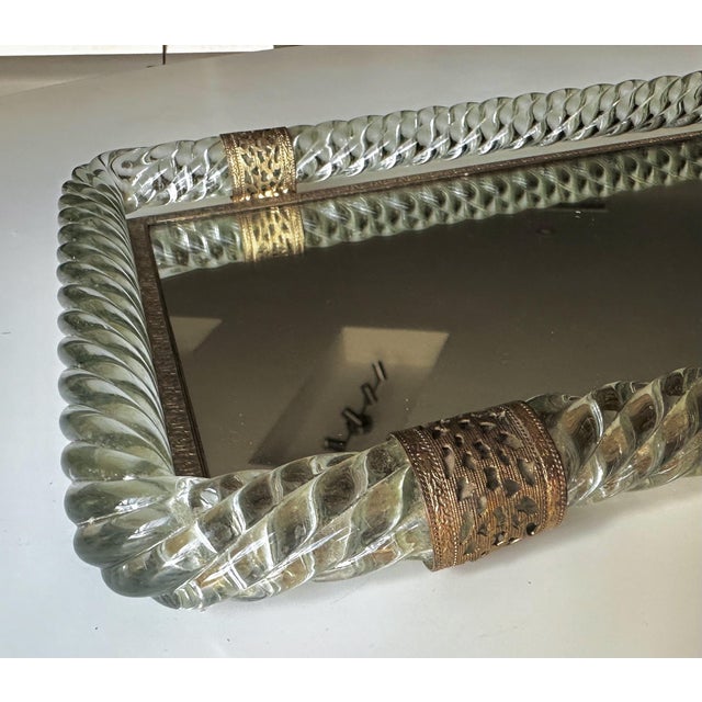 Murano Twisted Rope Glass Vanity Tray | Chairish