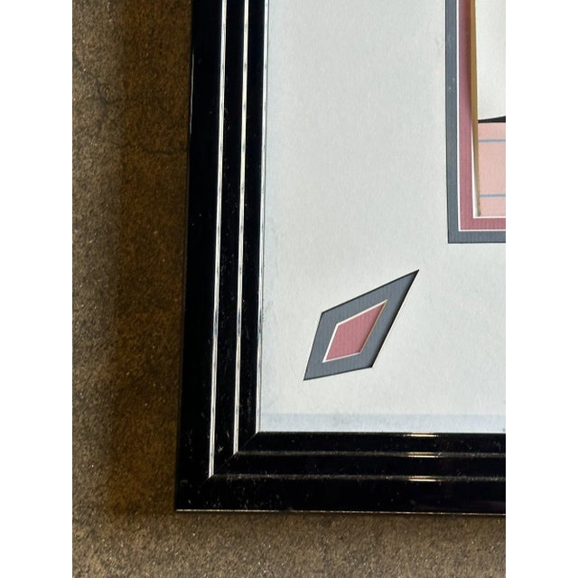 W44.5 H35 Well preserved vintage limited edition serigraph or silkscreen by Nagel. This particular one runs on the rare...