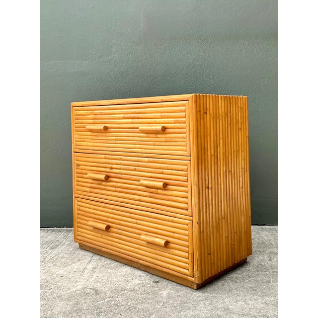 Vintage Bamboo Three-Drawer Chest For Sale - Image 12 of 15