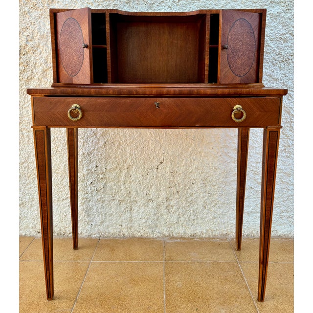 1940s Spanish Writing Desk With Upper Cabinets, 1940s For Sale - Image 5 of 18