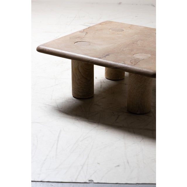 Golden Stone Tables with Interlocking Legs, 1970s, Set of 3 For Sale - Image 9 of 18