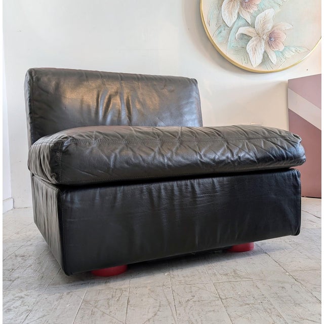 Mid-Century Leather Lounge Chair by De Pas Durbino & Lomazzi for Zanotta, Italy, 1970s For Sale - Image 11 of 17