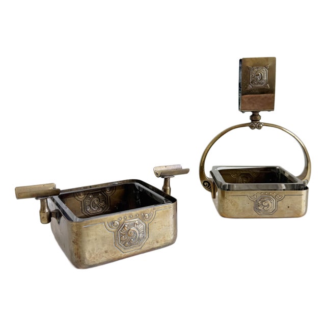 1920s WMF German Cigar Cigarette Smoking Set For Sale