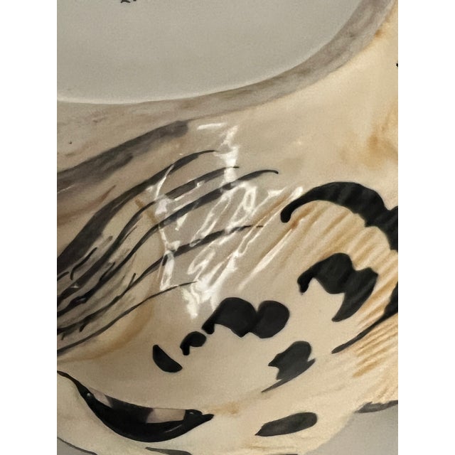 Cream Italian Mid Century Tiger Jardiniere For Sale - Image 8 of 9