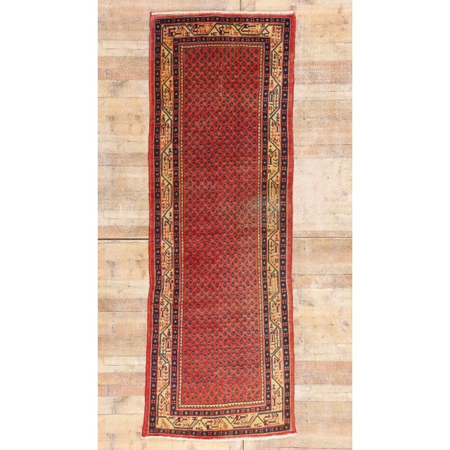 Vintage Red Persian Mahal Rug, 03'06 X 10'00 For Sale - Image 10 of 10