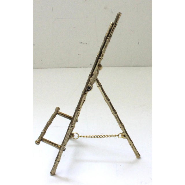 Vintage Faux Bamboo Tabletop Easel in Polished Brass - from a Palm Beach estate. has been professionally polished and...