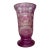Antique Handmade Engraved German Purple Cut to Clear Glass Vase Cup Chalice For Sale