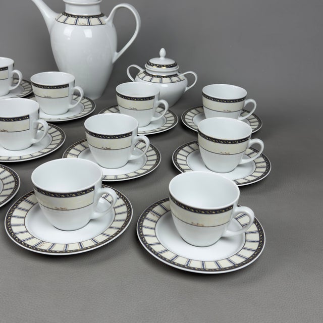 Porcelain Tea Set for Twelve People from Pierre Cardin, 1990s, Set of 26 For Sale - Image 4 of 11