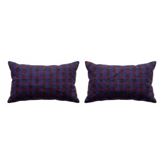 Turkish Lumbar Kilim Pillow Cover 16'' X 24'' - Set of Two For Sale