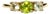 14k Yellow Gold Peridot, and Cubic Zirconia Cocktail Ring For Sale