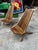 Brown Collection of Vintage Wooden Foldable Low Chairs For Sale - Image 8 of 11