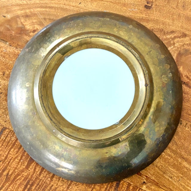 Mid 20th Century Clipper Ship Porcelain Plate Encased in Brass For Sale - Image 4 of 6