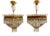 Italian Circular Crystal and Bronze Ceiling Lights, 1960s, Set of 2 For Sale