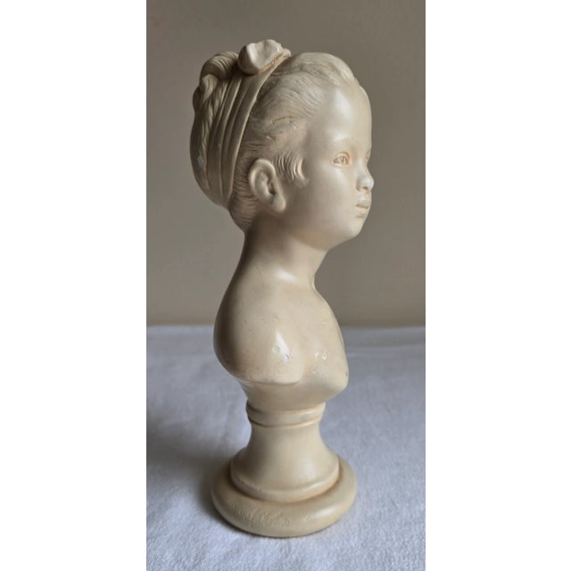 Traditional Vintage Alexander Backer Chalkware Young Girl Bust Statue For Sale - Image 3 of 9
