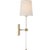 Julie Neill for Visual Comfort Signature Lucia 21" Cordless Sconce in Matte White and Crystal with Linen Shade For Sale In Houston - Image 6 of 14