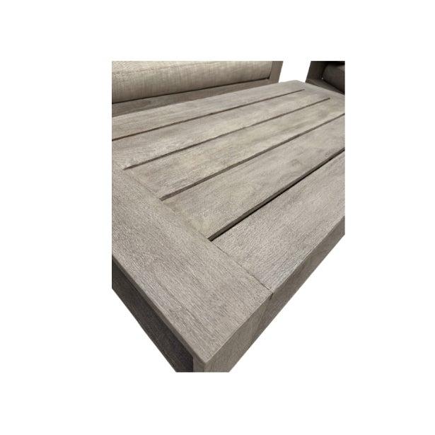 Restoration Hardware Marbella Teak Outdoor Set – Luxe | Weathered Teak Finish | Mocha Perennials® Fabric | Quick-Dry...
