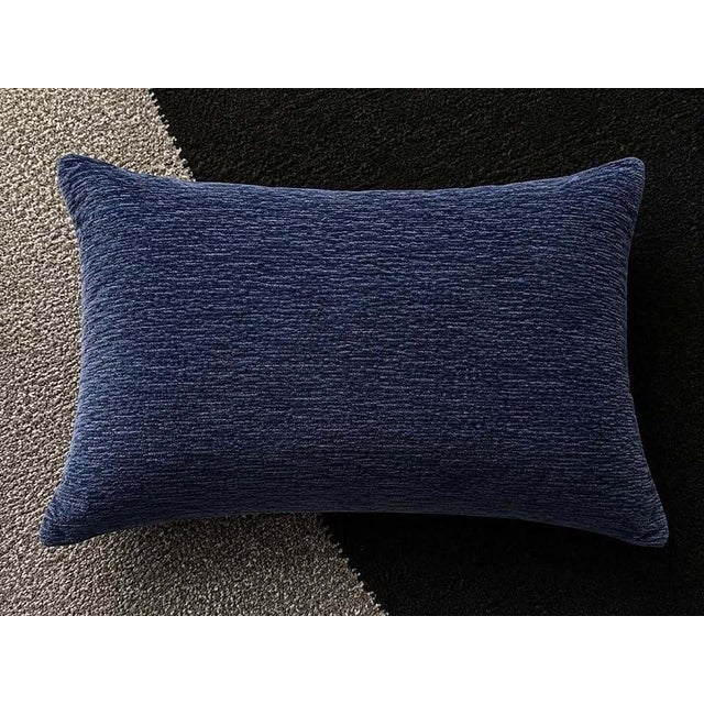 (1) Navy Blue Plush Decorative Throw Pillow 13x23 Inch For Sale - Image 4 of 4