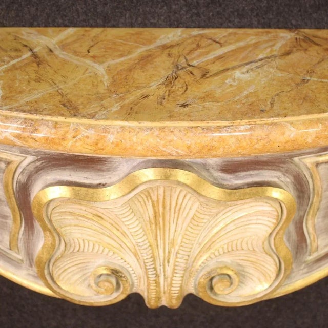 1980s Scenic Italian Painted and Gilded Wooden Fireplace, 1980 For Sale - Image 5 of 13