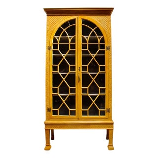 Antique Regency Ochre Astral Glazed Display Cabinet, 1820 For Sale