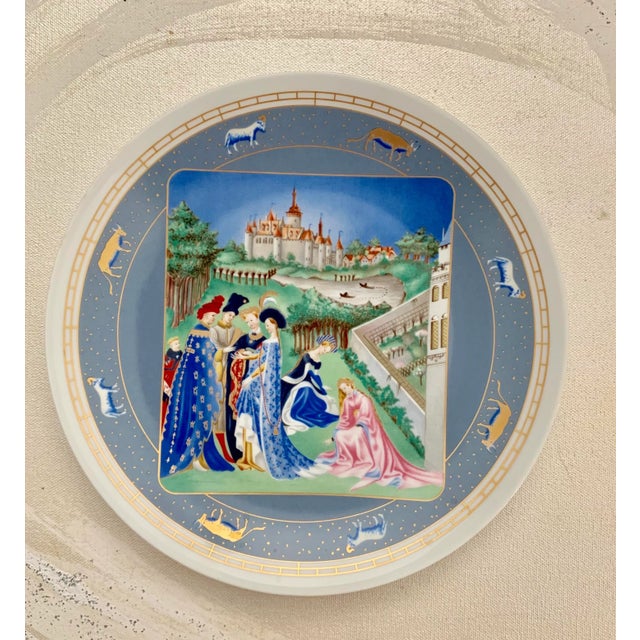 Limited Edition 1983 Hand Painted Gilt Limoges Plate, Made for the Chantilly Conde Museum in France - Artist Signed For Sale In San Diego - Image 6 of 6