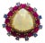Bochic “Capri” Vintage Ruby, Tanzanite, Opal & Diamond Cocktail Ring — 18K Gold For Sale