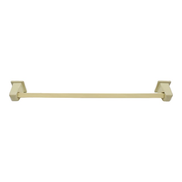 Vintage 27 In. Yellow Ceramic Towel Bar For Sale