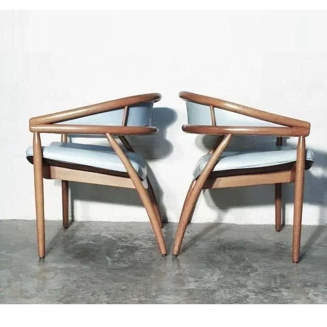 James Mont Leather James Mont "King Cole" Chairs - Set of 6 For Sale - Image 4 of 5