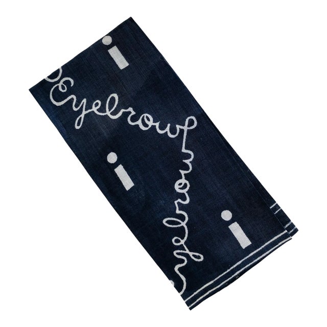 Vintage Black and White Eyebrow Hand Towel For Sale