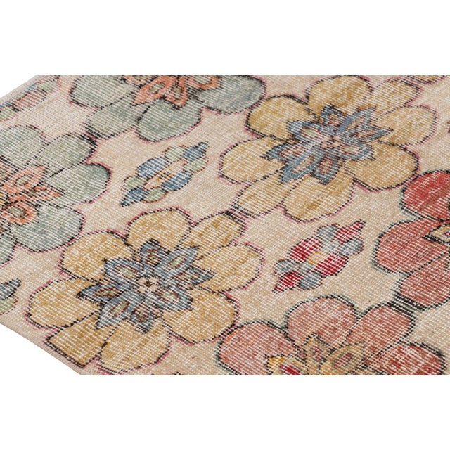 Vintage Zeki Müren Rug With Polychromatic Floral Medallions From Rug & Kilim For Sale In New York - Image 6 of 8