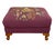 Vintage Upholstered Footstool Ottoman With Floral Needlepoint and Carved Wood Legs For Sale - Image 4 of 10