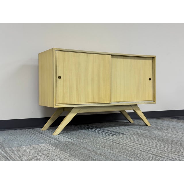-MCM RECORD STORAGE CABINET W/REMOVABLE OR ADJUSTABLE SHELVES -MANUFACTURE: Unknown -IN THE STYLE OF: Mid-Century Modern...
