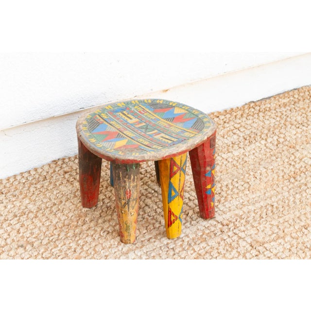Antique Tribal Motif Nupe Stool For Sale - Image 4 of 9