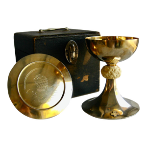French Silver-Gilt Mid 20th Century Chalice in Box