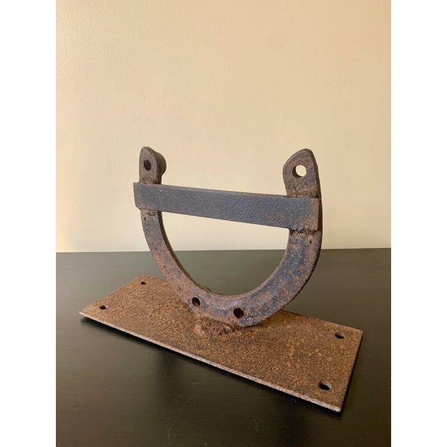 Antique Wrought Iron American Equestrian Horseshoe Boot Scrape, Early 20th Century For Sale - Image 9 of 11