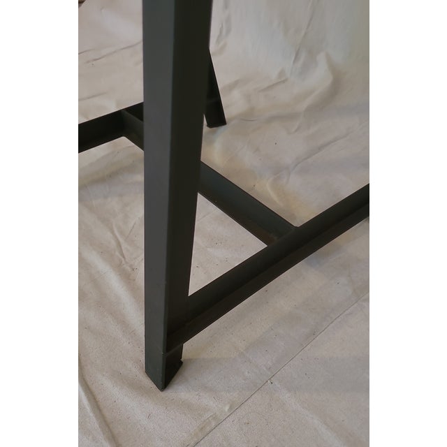 Late 20th Century Vintage Reclaimed Wood Top Side Table For Sale - Image 5 of 5