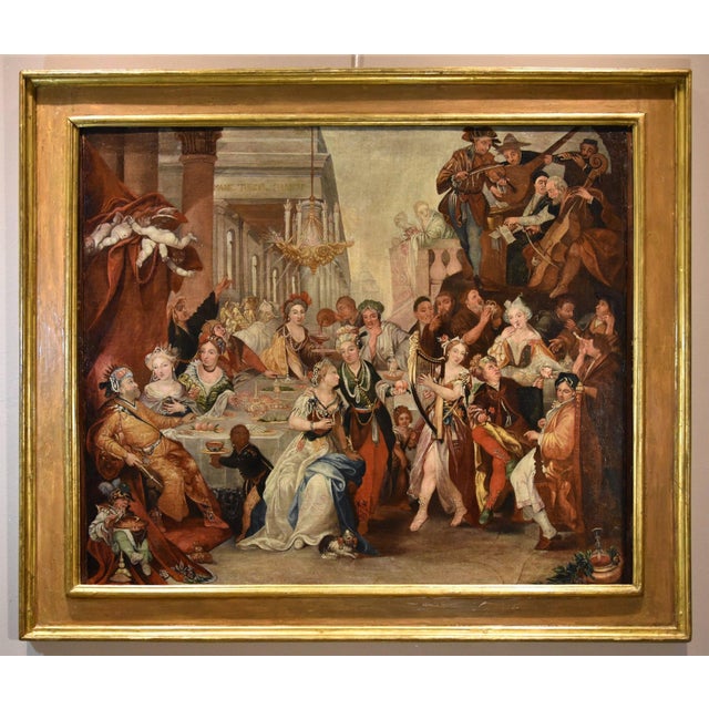 Frans francken ii (antwerp, 1581–1642) workshop/circle belshazzar's feast oil on canvas (98 x 115 cm - framed 121.5 x...