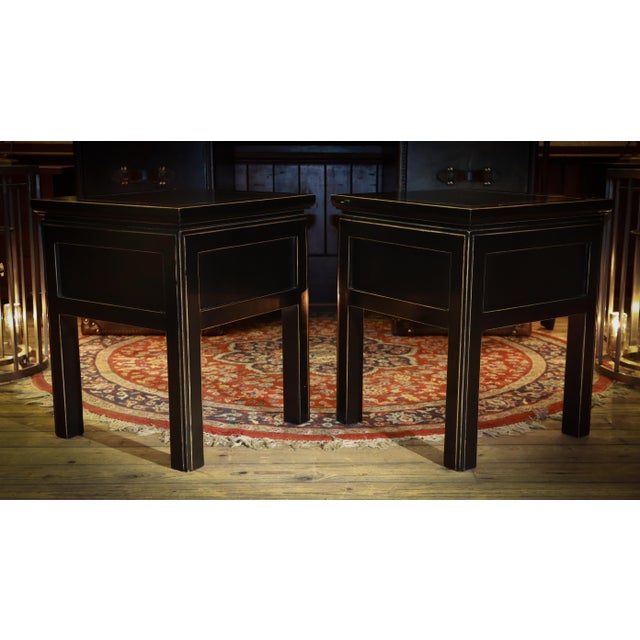 Wood Vintage Canton Bedside Tables in Black Ash from Lombok, 2010s, Set of 2 For Sale - Image 7 of 18