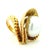 A striking vintage Italian cocktail ring crafted in rich 18-karat yellow gold, showcasing the bold sculptural aesthetic...
