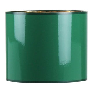 Small High Gloss Emerald Green Drum Lampshade For Sale