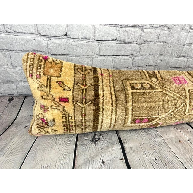 12 x 46 Lumbar Rug Pillow Sumptuous Textures Turkish Pillow Cushion Cover For Sale In Houston - Image 6 of 7