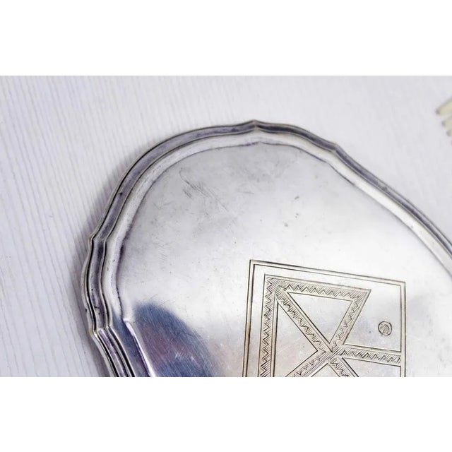 Metal Silver Hand Mirror and Comb, 1930s, Set of 2 For Sale - Image 7 of 12