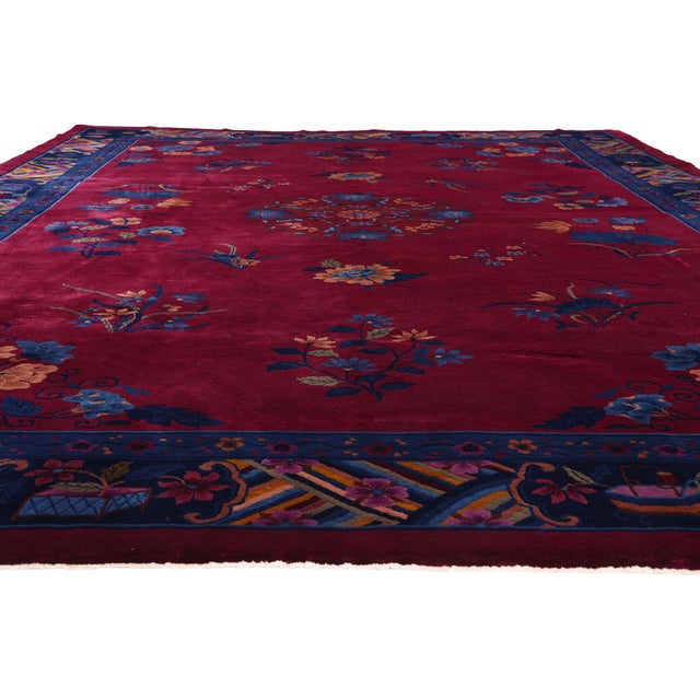 Art Deco Antique Chinese Art Deco Mandarin Rug, 10'11 X 15'03 For Sale - Image 3 of 10