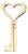 14 Karat Yellow Gold Vintage Breakell Heart Key Pendant For Sale