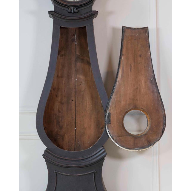 Gustavian (Swedish) 19th Century Swedish Mora Clock in Black Paint For Sale - Image 3 of 11