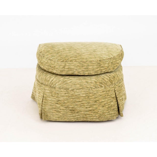 Green Modern Green Upholstered Tub Chair & Ottoman For Sale - Image 8 of 9