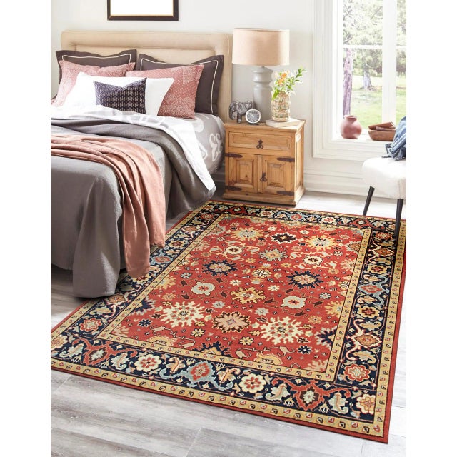 Kira Zinnia Coral Hand Knotted Wool Rug, Country of Origin: India. This exceptional piece exemplifies the superb...