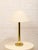 Mid 20th Century Brass Column Table Lamp With Cream Shade For Sale - Image 4 of 5