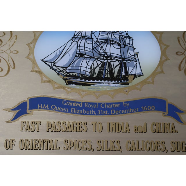 English Vintage British East India Company Sailing Ship Reverse-Glass Pub Mirror For Sale - Image 3 of 18