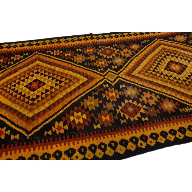Tribal Mid-20th Century Turkish Kilim Yellow Handmade Tribal Wool Rug For Sale - Image 3 of 8